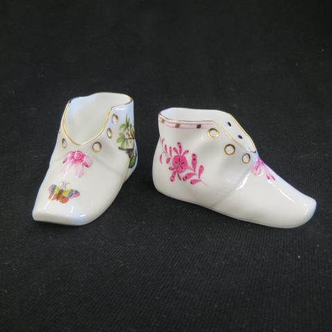 Appraisal: Herend Porcelain Figural Shoes Rothschild floral x excellent