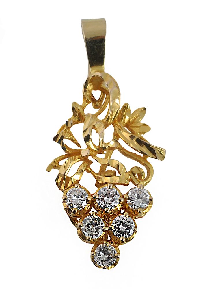 Appraisal: Kt Gold Diamond Grape Cluster Enhancer Enhancer pendant in kt