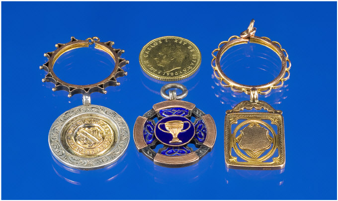 Appraisal: ct Gold Fob Together With A ct Gold Sovereign Mount