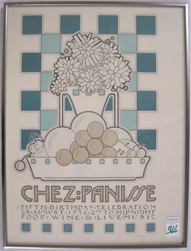 Appraisal: DAVID LANCE GOINES COLOR LITHOGRAPHIC POSTER California born titled Chez