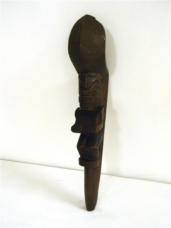 Appraisal: Carving in the manner of Marquesaa Marquises Islands figure stilt