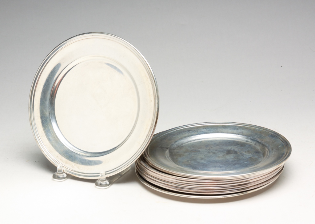 Appraisal: TEN KIRK STERLING BREAD AND BUTTER PLATES Mid th century