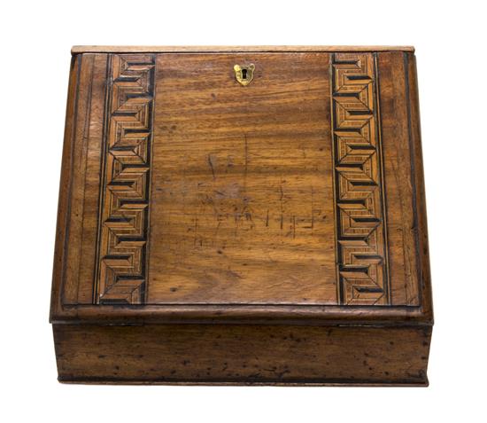 Appraisal: Sale Lot A Regency Mahogany Parquetry Inlaid Letter Box having