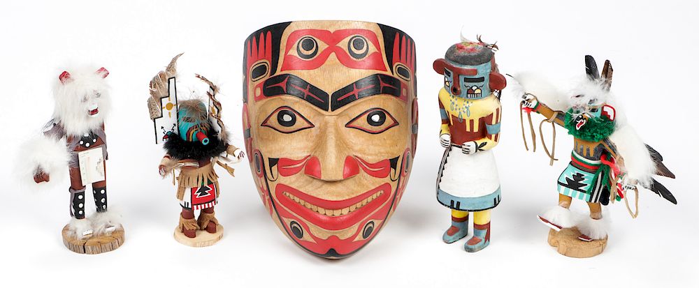 Appraisal: Vintage Kachina Dolls and a NWC Style Painted Wood Mask