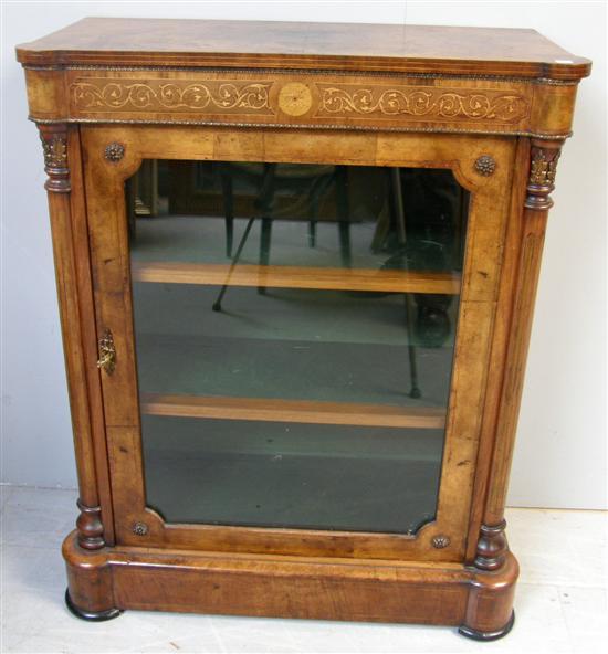 Appraisal: th century walnut pier cabinet with gilt metal mounts marquetry