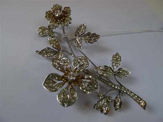 Appraisal: A PASTE SET BROOCH EN TREMLENT IN STERLING SILVER AND