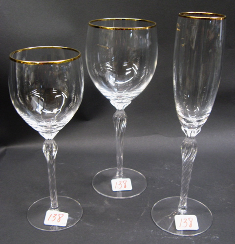 Appraisal: THIRTY-FOUR PIECE SET LENOX CRYSTAL STEMWARE clear crystal with twisted