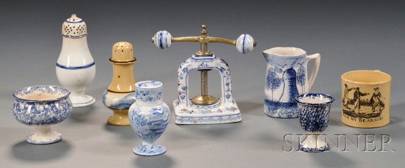 Appraisal: Eight Assorted Small Ceramic Table Items th century three pepper