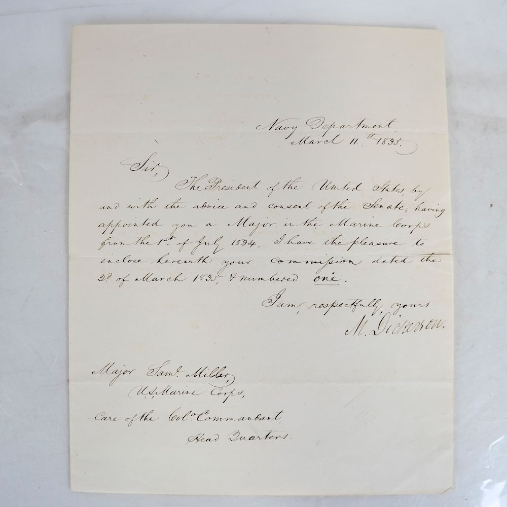 Appraisal: Navy Marine Commission A L S Autographed signed letter Navy