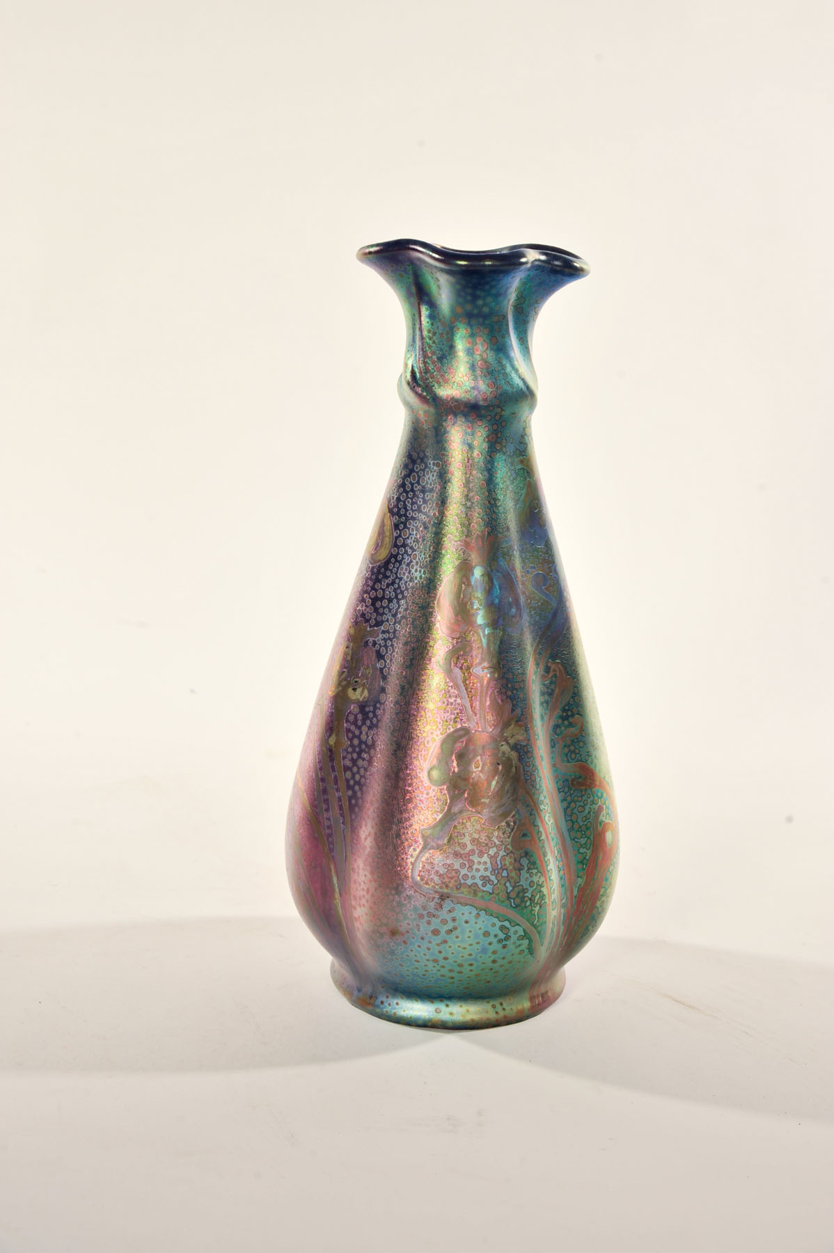 Appraisal: SICARD WELLER VASE Ohio early th century Lobed vase with