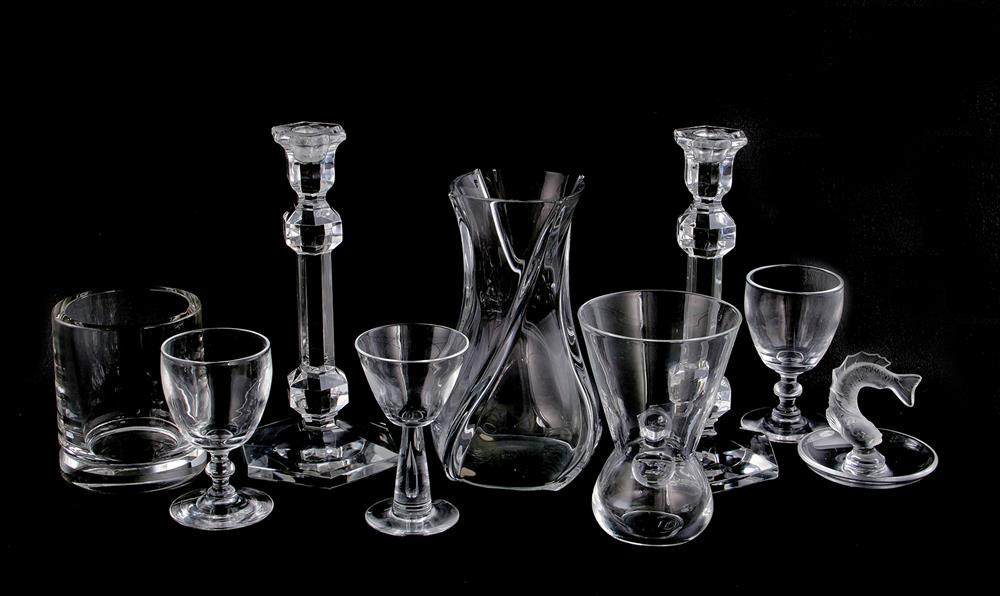 Appraisal: Steuben Lalique Val St Lambert and Baccarat crystal tableware Steuben