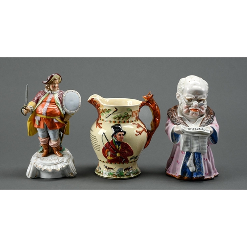 Appraisal: A German porcelain figural tobacco jar and cover in the