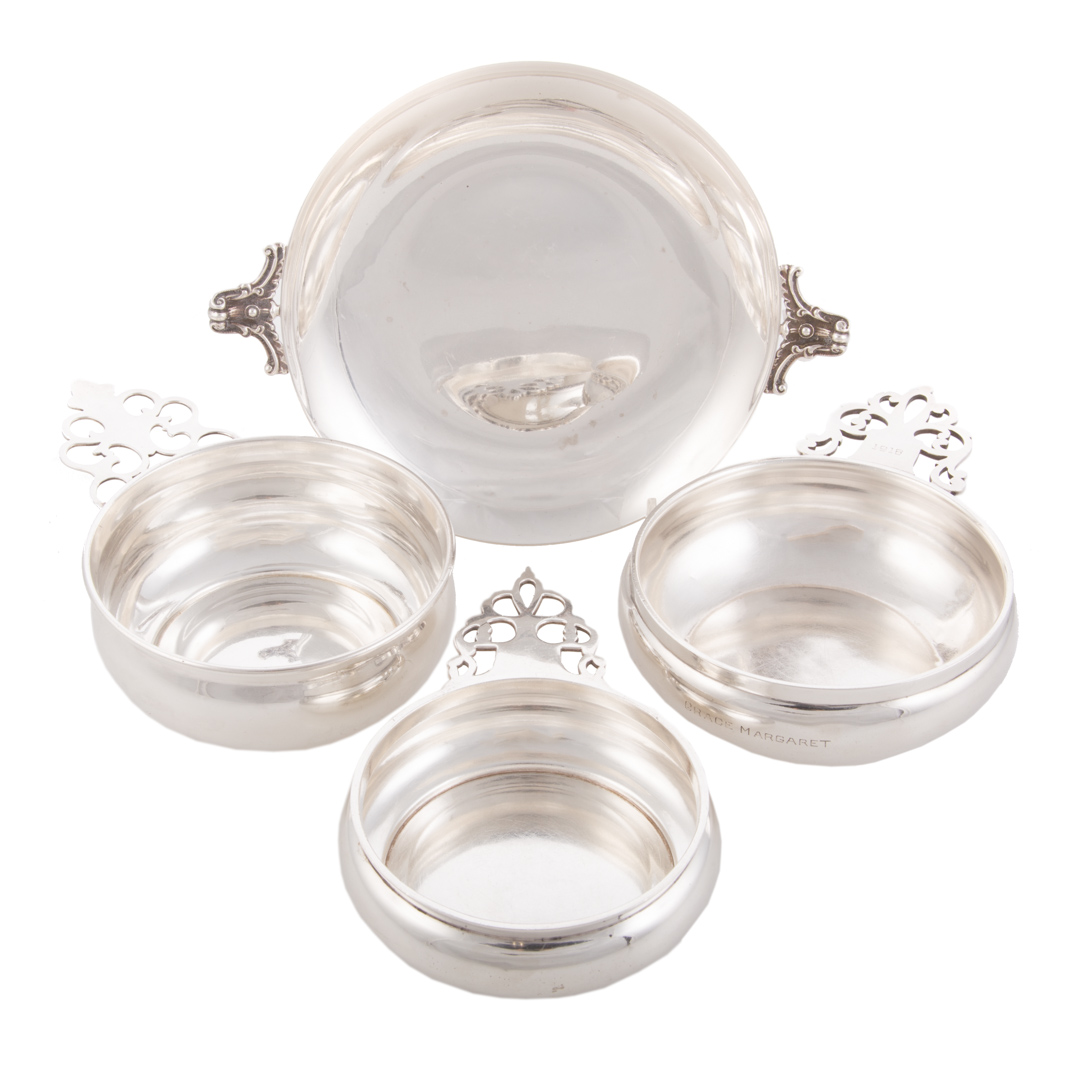 Appraisal: A trio of sterling porringers and a bon bon dish