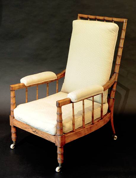 Appraisal: A George III faux bamboo armchair late th century The