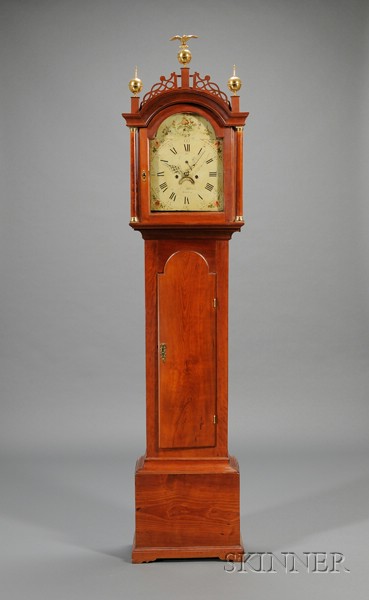 Appraisal: Federal Cherry Tall Clock by Joseph Mulliken Concord Massachusetts c