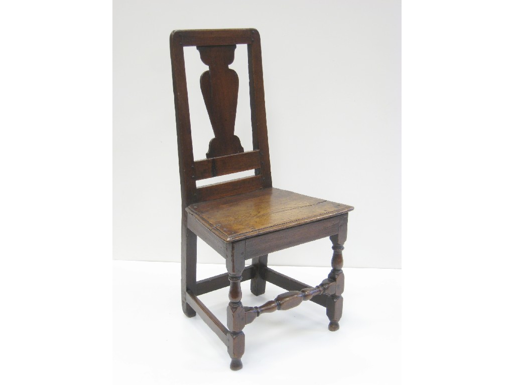 Appraisal: An th Century oak solid seat splat back Dinning Chair