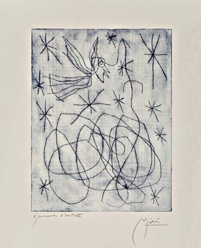 Appraisal: JOAN MIR Noel au Chemin de Fer Etching printed in