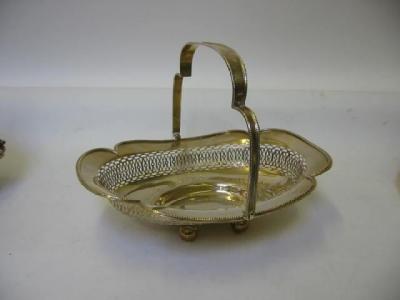 Appraisal: AN EDWARDIAN FRUIT BASKET maker F S Chester of lobed