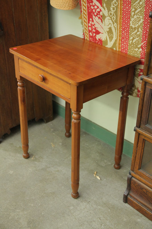 Appraisal: ONE DRAWER STAND Cherry having a wooden pull on octagonal