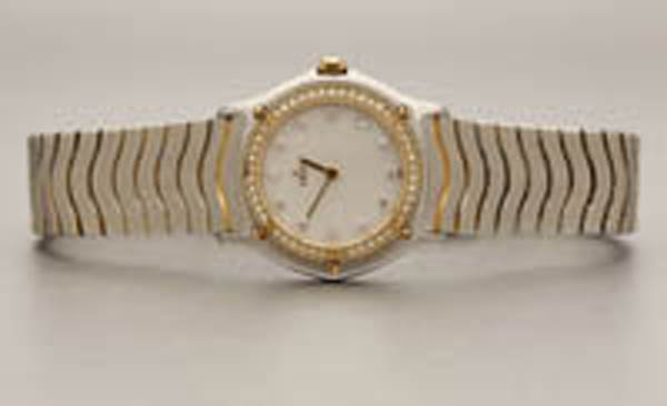 Appraisal: A diamond Ebel Wave wristwatch A diamond Ebel Wave wristwatch