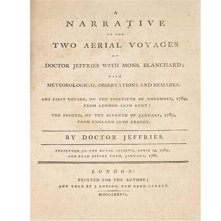 Appraisal: JEFFRIES JOHN M D A Narrative of the Two Aerial