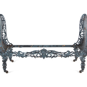 Appraisal: An Empire Style Painted Iron Daybed Early th Century raised