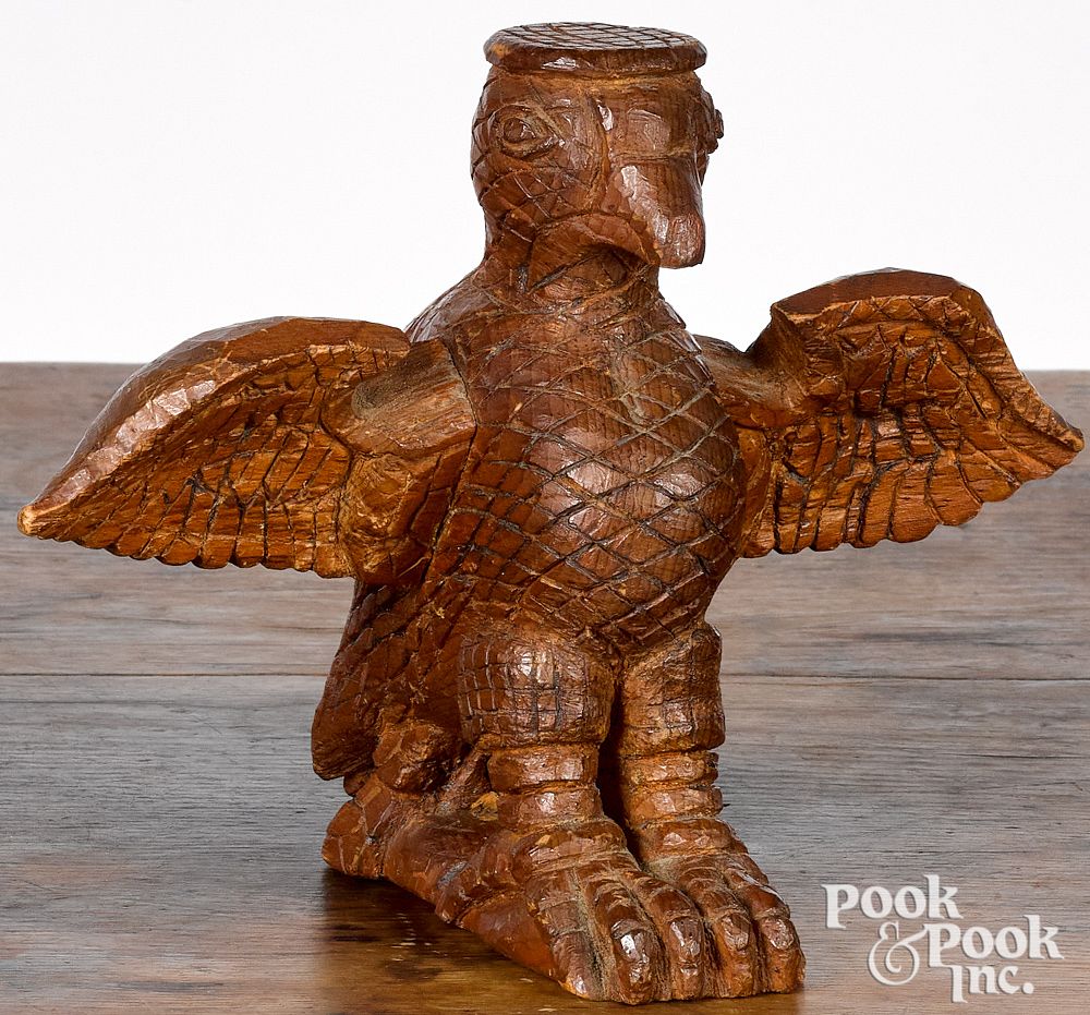 Appraisal: Carved eagle in the manner of Aaron Mountz Carved eagle