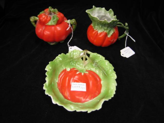 Appraisal: Pcs Royal Bayreuth Tomato Porcelain creamer sugar nappy