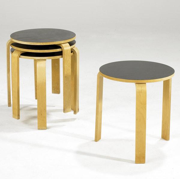 Appraisal: STYLE OF ALVAR AALTO Nesting tables in laminate and birch