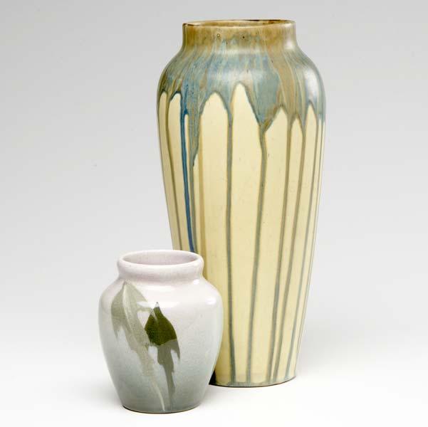 Appraisal: OHIO Two vases One Peters Reed or Weller with dripping