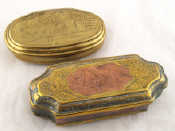 Appraisal: Two th th century Dutch brass tobacco boxes approx x