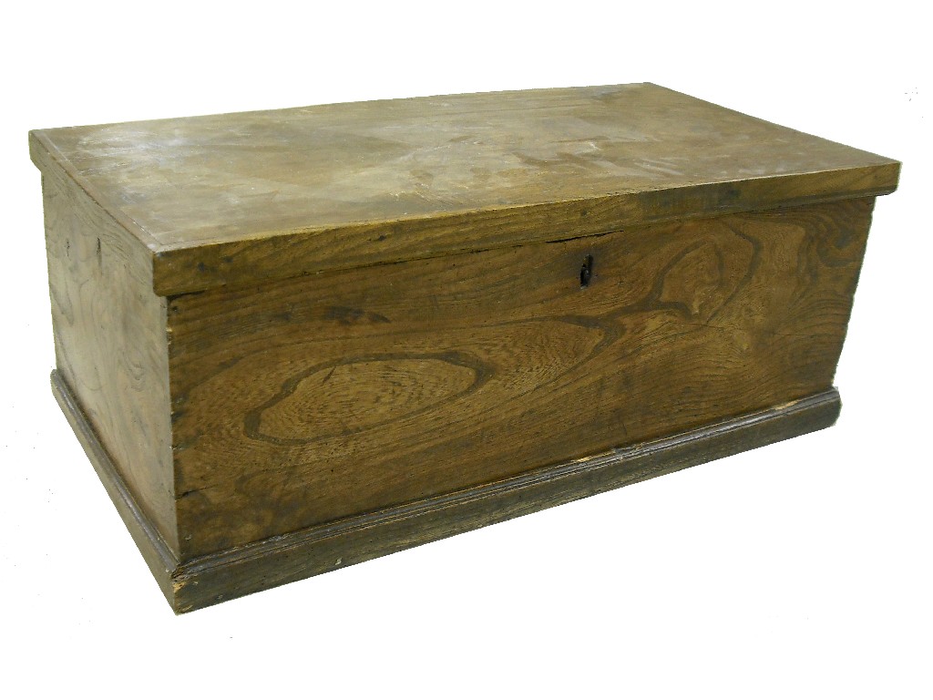 Appraisal: th century elm rectangular blanket box wide