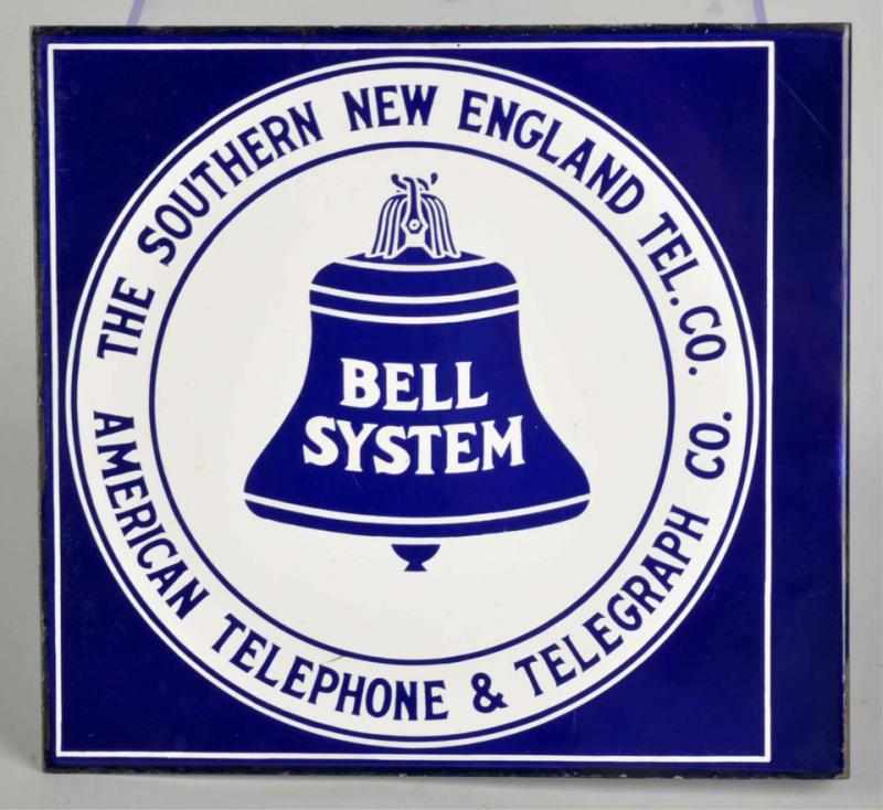 Appraisal: Bell System Southern New England Flange Sign Description Porcelain Condition