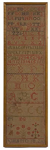 Appraisal: SCOTTISH SAMPLER early th century wool on linen A Scottish