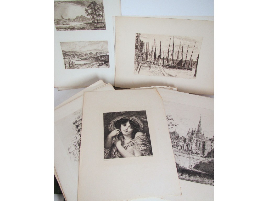 Appraisal: Two folios of etchings comprising Whistler Pennell after Claude Strang