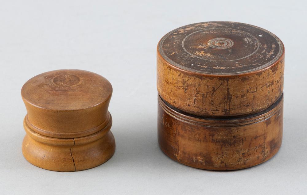 Appraisal: TWO POCKET COMPASSES LATE TH CENTURY CASE DIAMETERS AND TWO