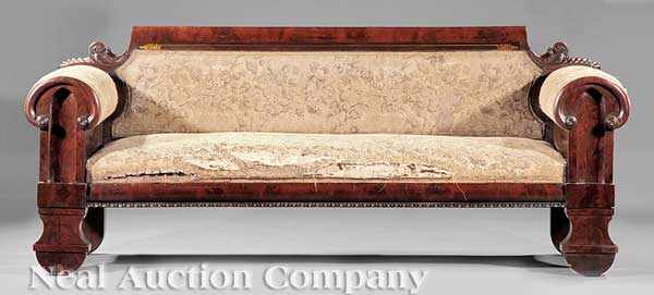 Appraisal: An American Classical Mahogany and Gilt-Stenciled Sofa early th c