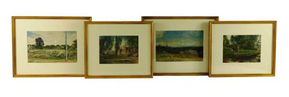 Appraisal: Four framed watercolor landscapes th C two with inscribed location