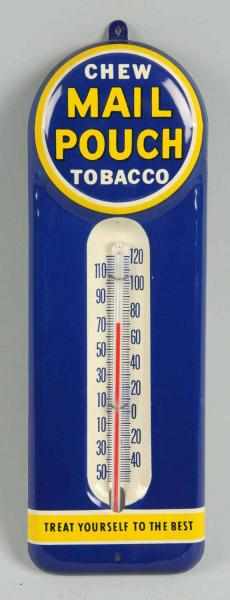 Appraisal: Small Tin Mail Pouch Tobacco Thermometer Circa Clean and bright