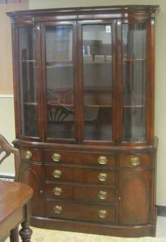 Appraisal: MAHOGANY CHINA HUTCH New Hampton Court Collection by Drexel Furniture