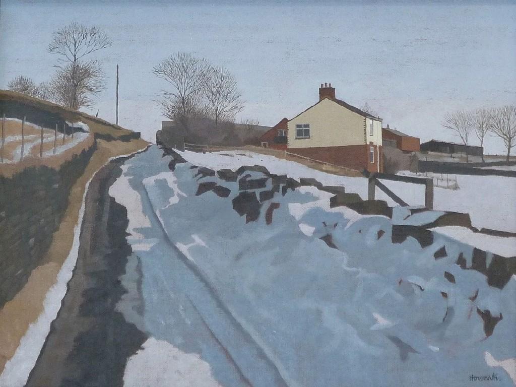 Appraisal: RUSSELL HOWARTH b OIL PAINTING ON BOARD 'Crib Lane Dobcross'signed