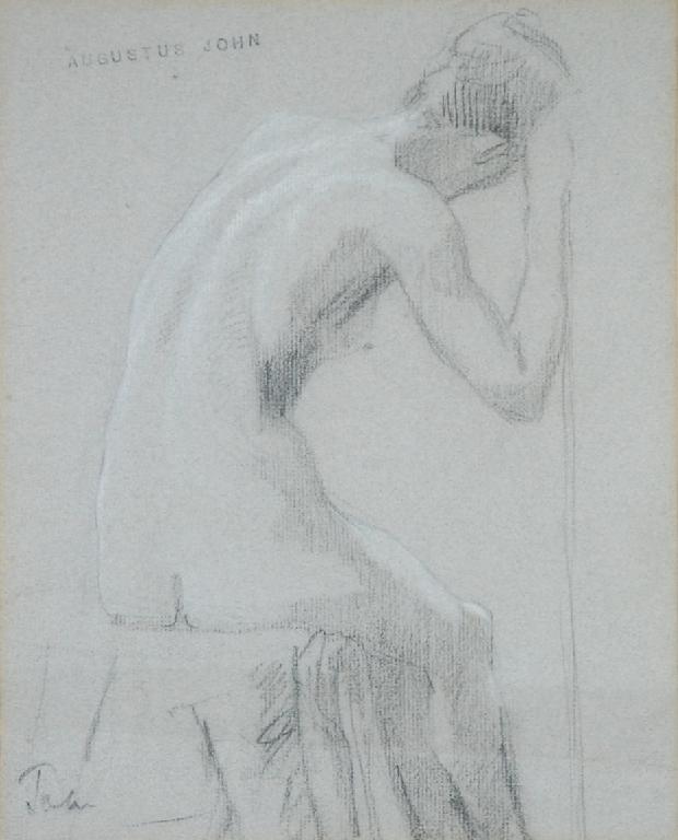 Appraisal: AUGUSTUS JOHN - PENCIL AND GREY PAPER HEIGHTENED WITH WHITE