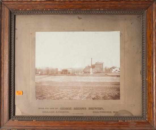 Appraisal: Photograph George Brehm's Brewery Baltimore by Joseph F Hughes framed