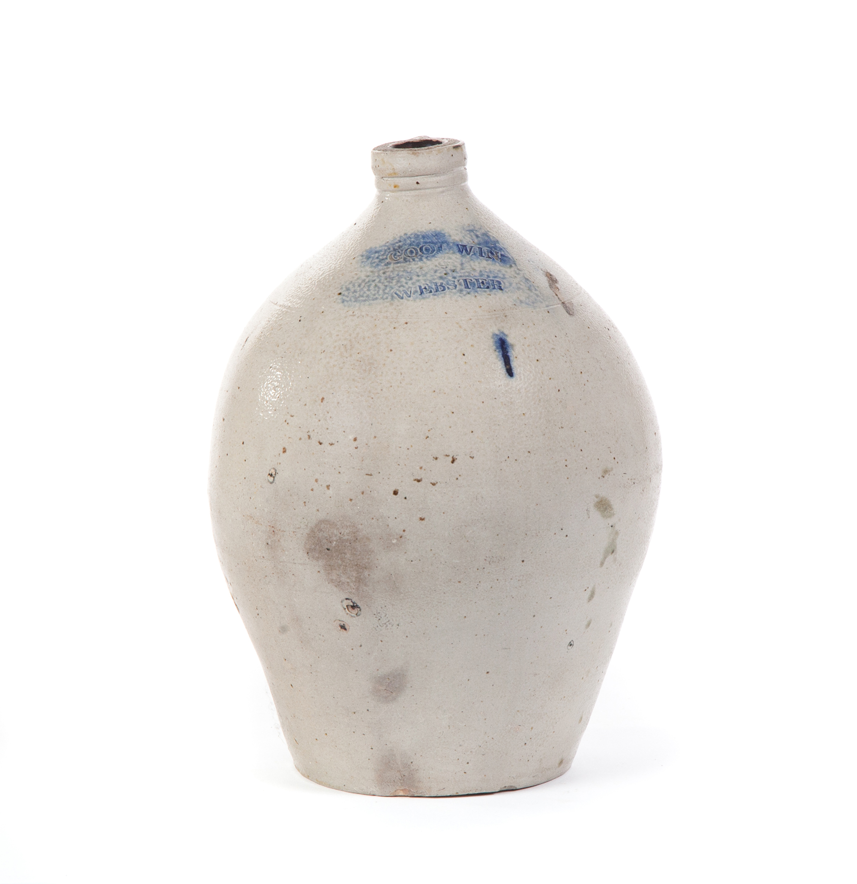 Appraisal: ONE-GALLON GOODWIN WEBSTER OVOID STONEWARE JUG Hartford Connecticut mid th