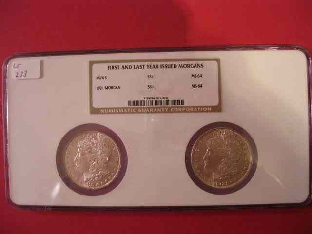 Appraisal: -S and U S Morgan Silver Dollars certified graded M