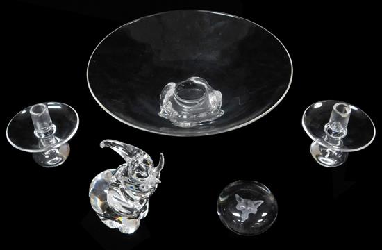 Appraisal: Steuben glassware five pieces all marked on base large compote