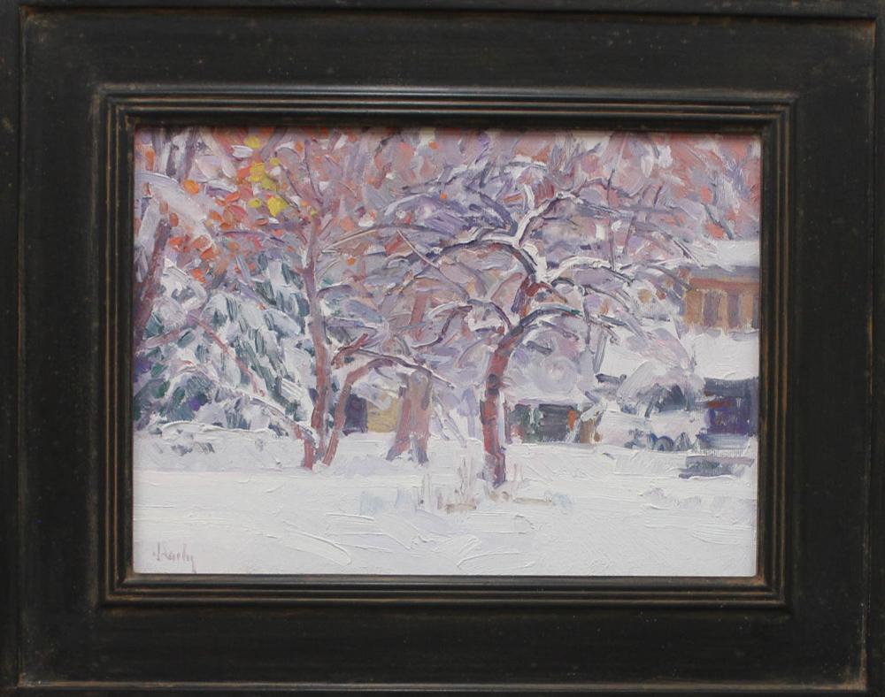 Appraisal: MARK DAILY Colorado Illinois born oil on panel Snow Flurries