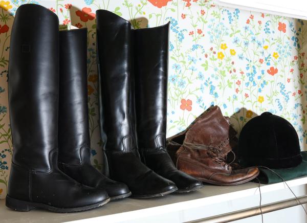 Appraisal: CLASSIC BLACK RIDING BOOTS AND RELATED ITEMSAs shown ONSITE AUCTION