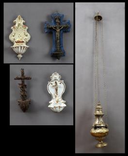 Appraisal: Group of Five Religious Items early th c cons Group