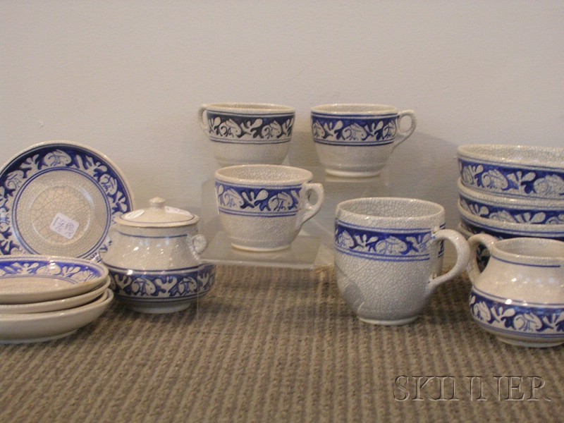 Appraisal: Fifteen Pieces of Dedham Pottery Dinnerware Glazed earthenware Dedham Massachusetts